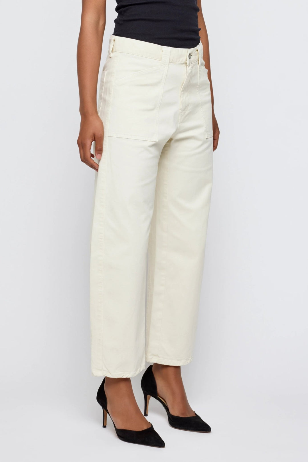 Moussy - Gusset Cargo Pomonok Pant in Ivory - Kalifornia Jean Bar