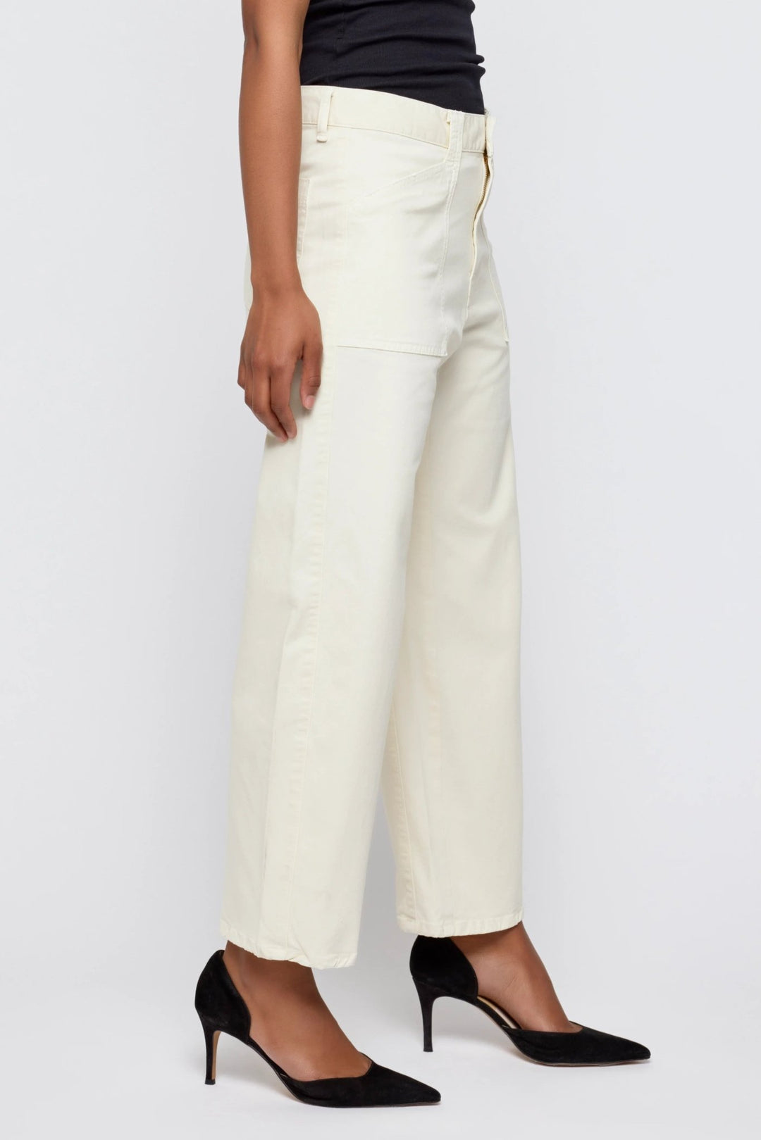 Moussy - Gusset Cargo Pomonok Pant in Ivory - Kalifornia Jean Bar