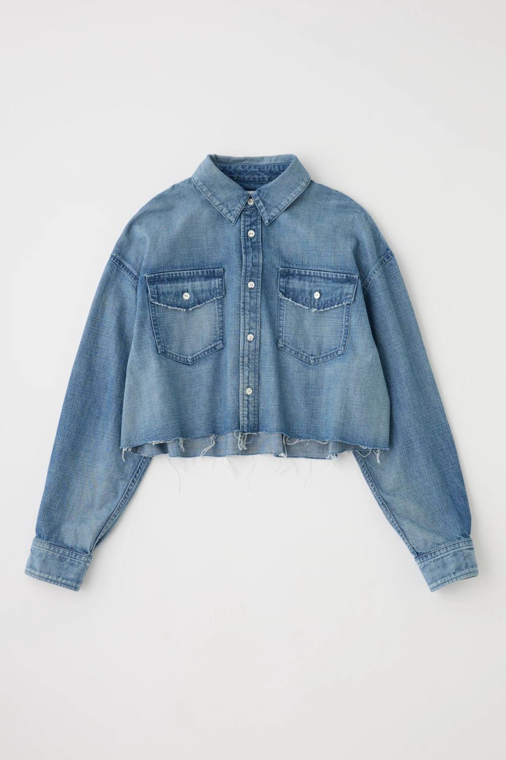Moussy - Manorhaven Cropped Shirt in Blue - Kalifornia Jean Bar