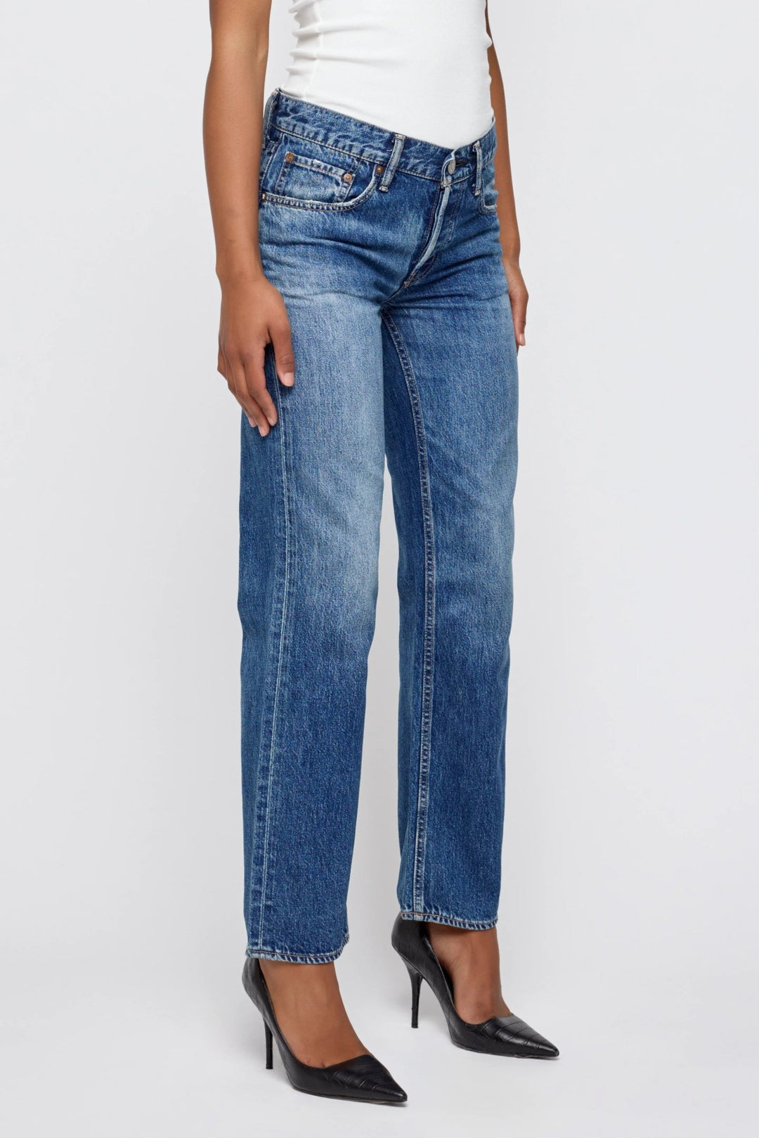 Moussy - Wheeling Straight Low Jeans in Blue - Kalifornia Jean Bar