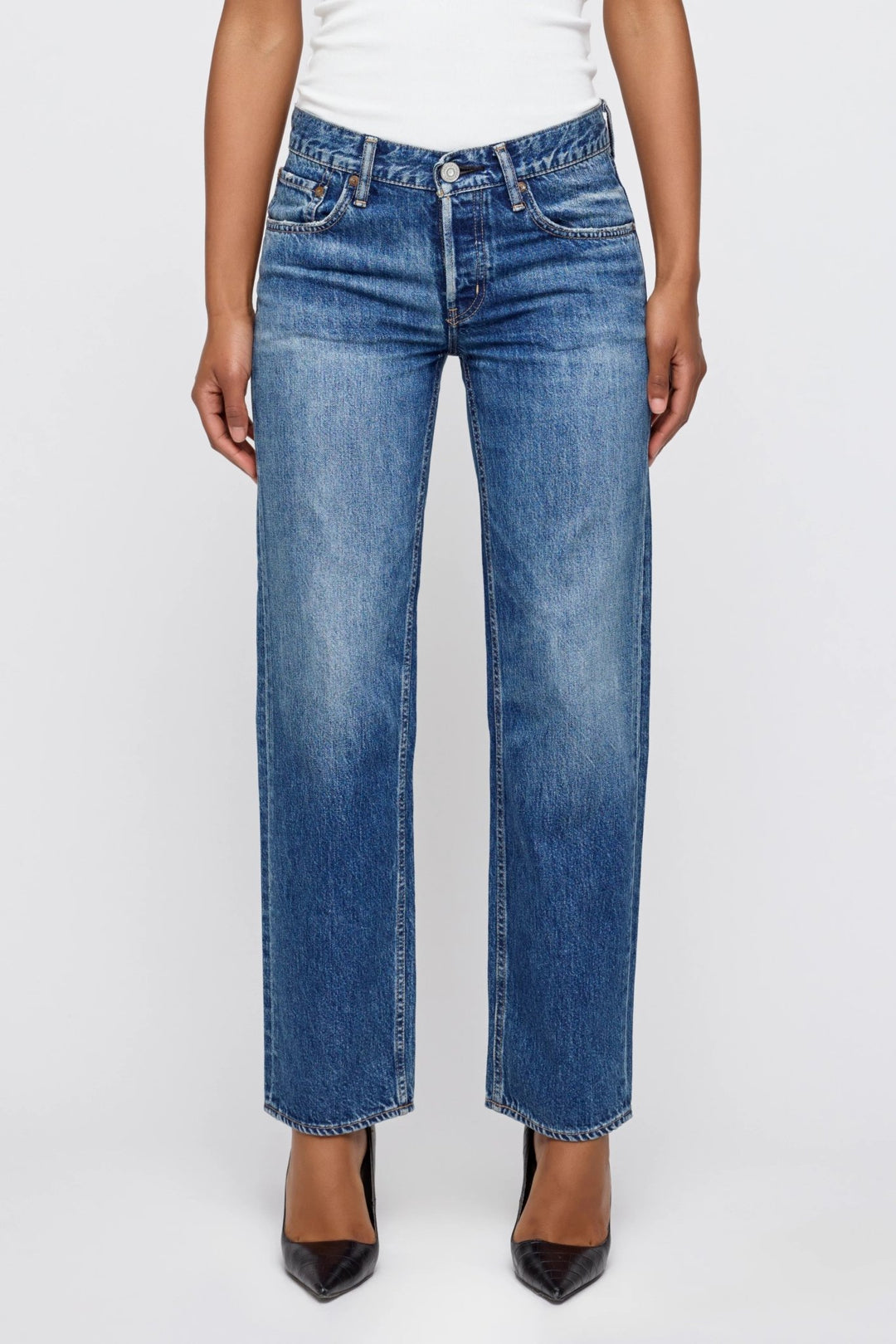 Moussy - Wheeling Straight Low Jeans in Blue - Kalifornia Jean Bar