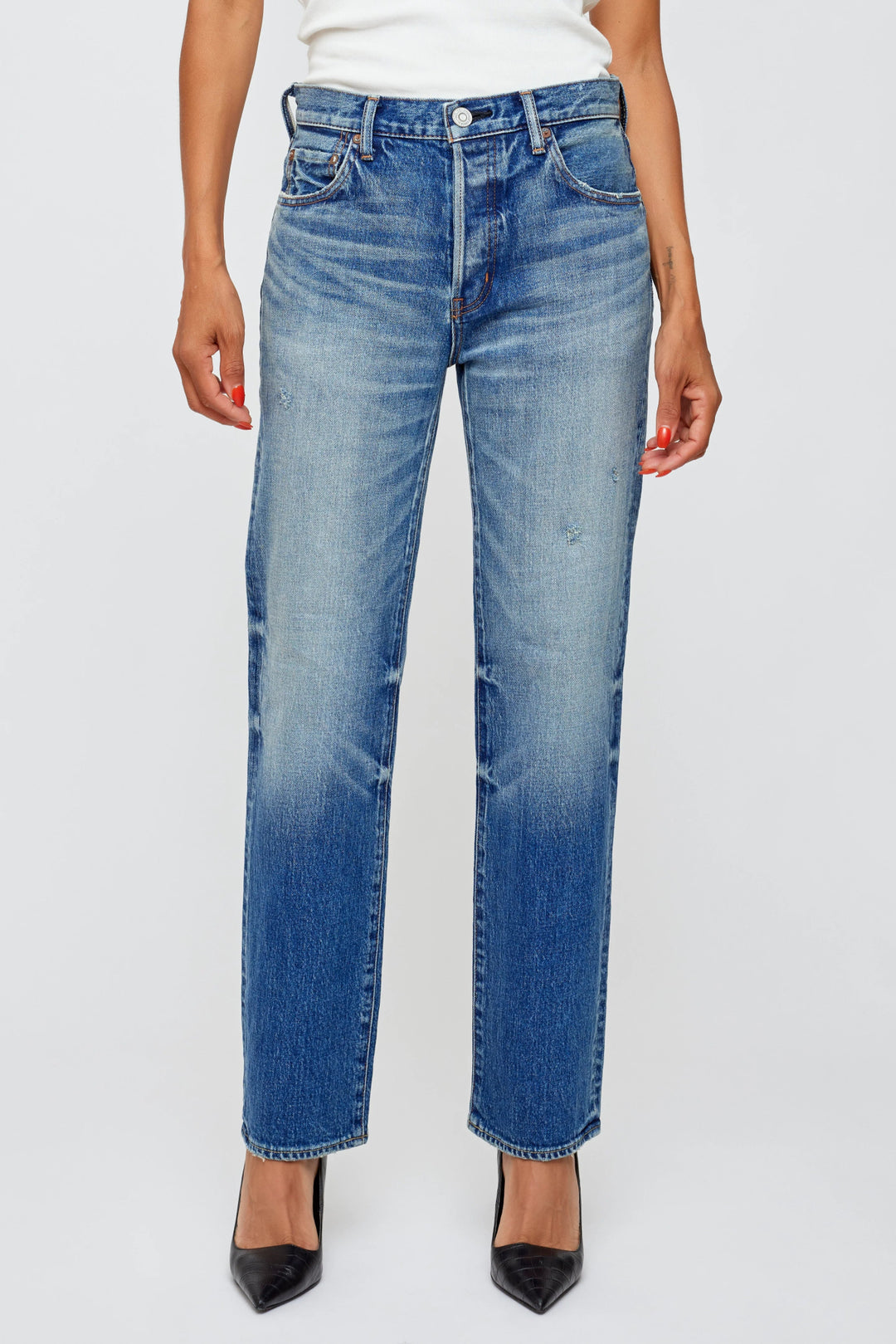 Moussy - Woodsburgh Straight Leg Jean in Blue - Kalifornia Jean Bar