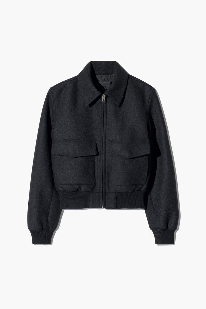 Nili Lotan - Dark Charcoal Redley Bomber Jacket - Kalifornia Jean Bar