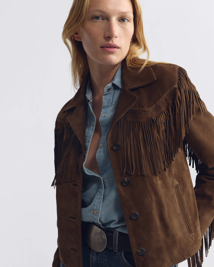 Nili Lotan - Eloi Suede Jacket Hazelnut - Kalifornia Jean Bar