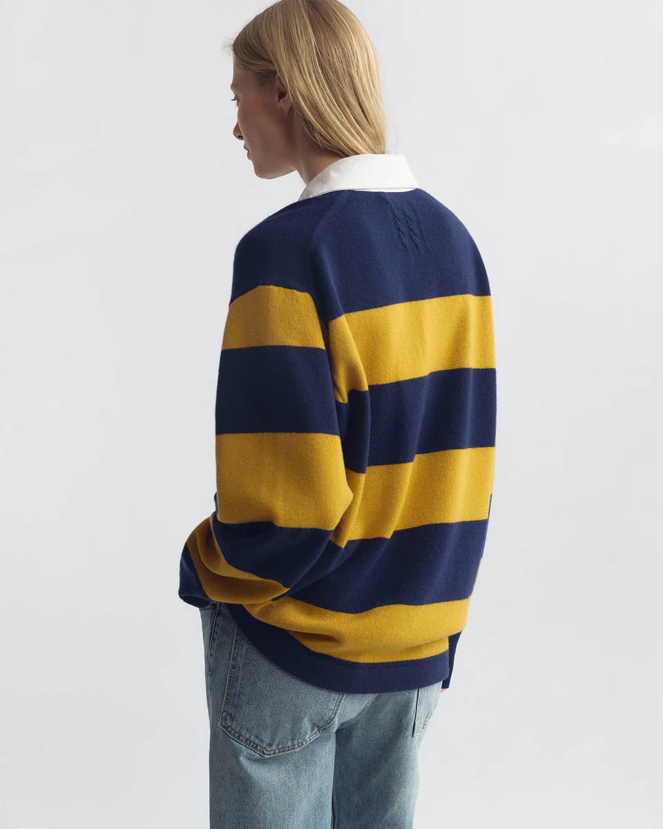 Nili Lotan - Rashida Rugby Sweater Navy Amber Stripe - Kalifornia Jean Bar