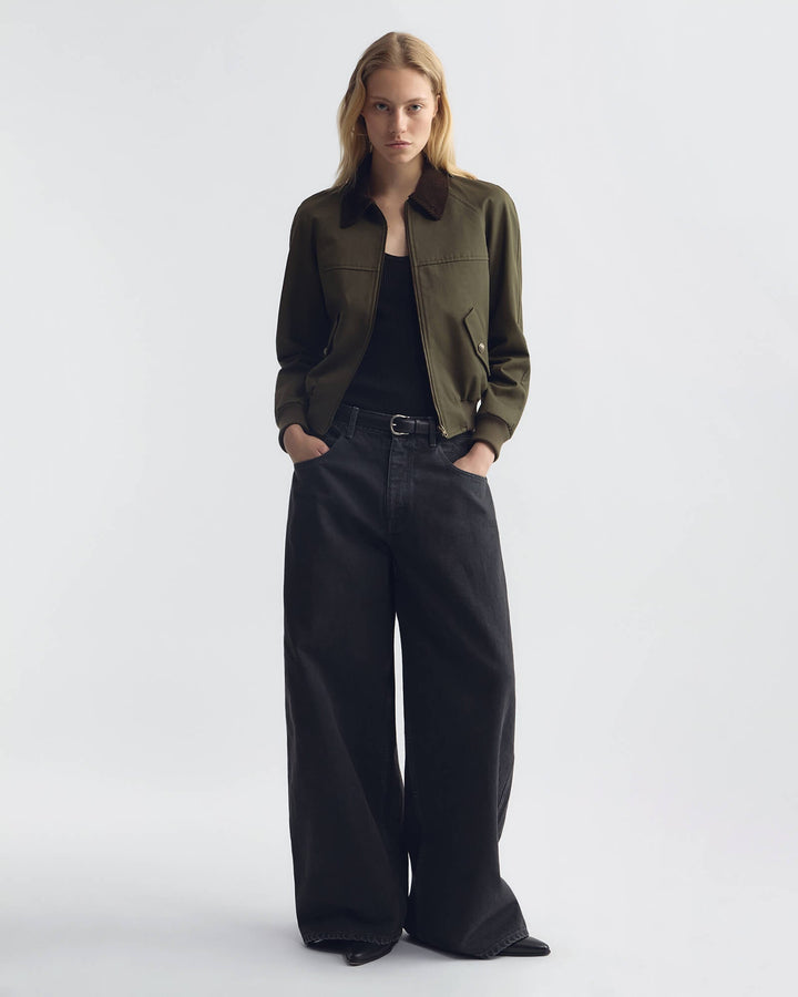 Nili Lotan - Victor Army Green Bomber Jacket - Kalifornia Jean Bar