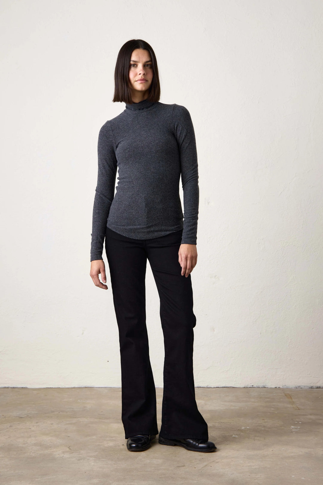 NSF - Lani Plush Fitted Turtleneck in Black - Kalifornia Jean Bar