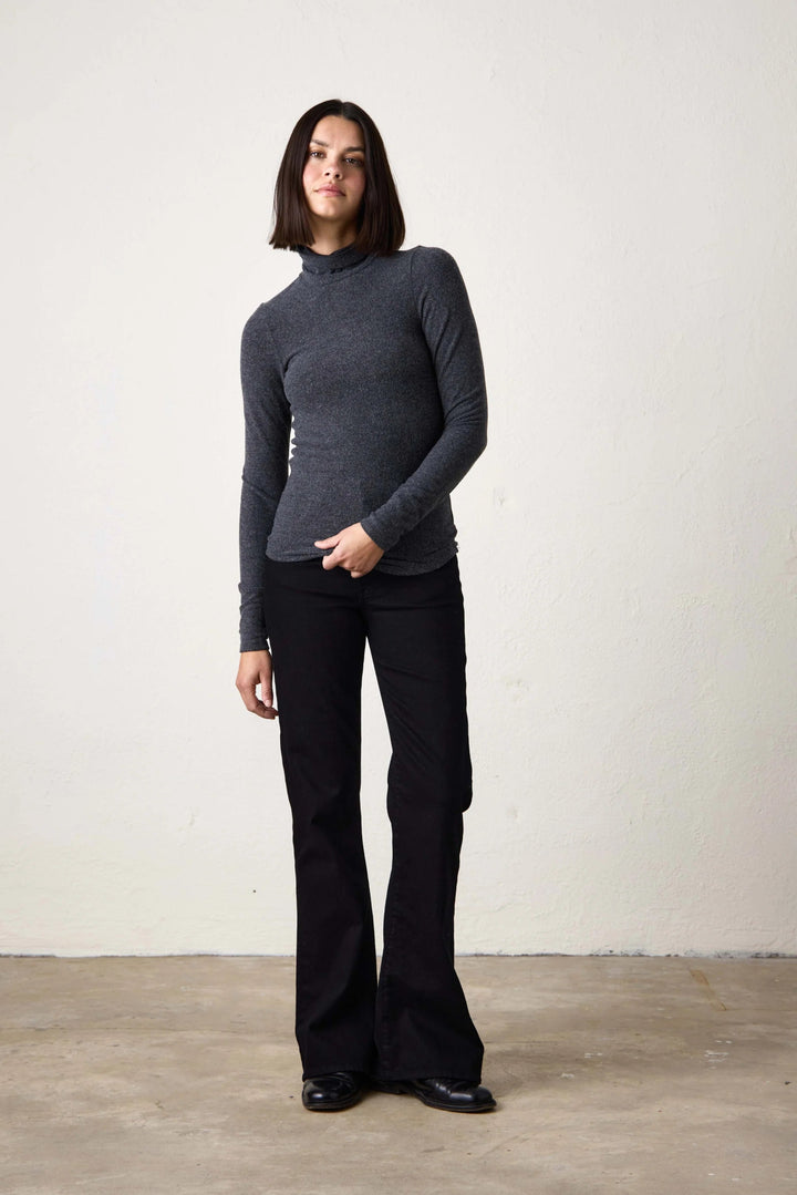 NSF - Lani Plush Fitted Turtleneck in Black - Kalifornia Jean Bar