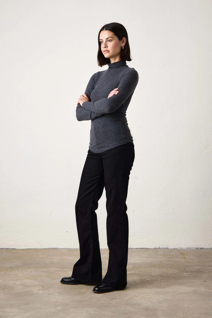 NSF - Lani Plush Fitted Turtleneck in Black - Kalifornia Jean Bar