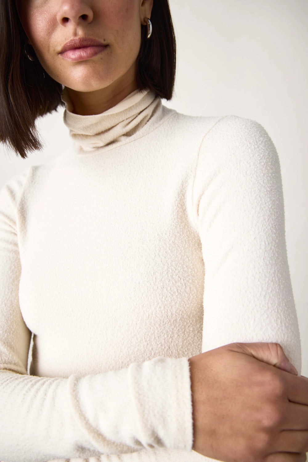 NSF - Lani Plush Fitted Turtleneck in Ivory - Kalifornia Jean Bar