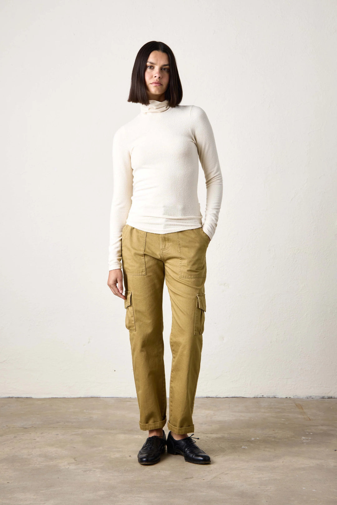 NSF - Lani Plush Fitted Turtleneck in Ivory - Kalifornia Jean Bar