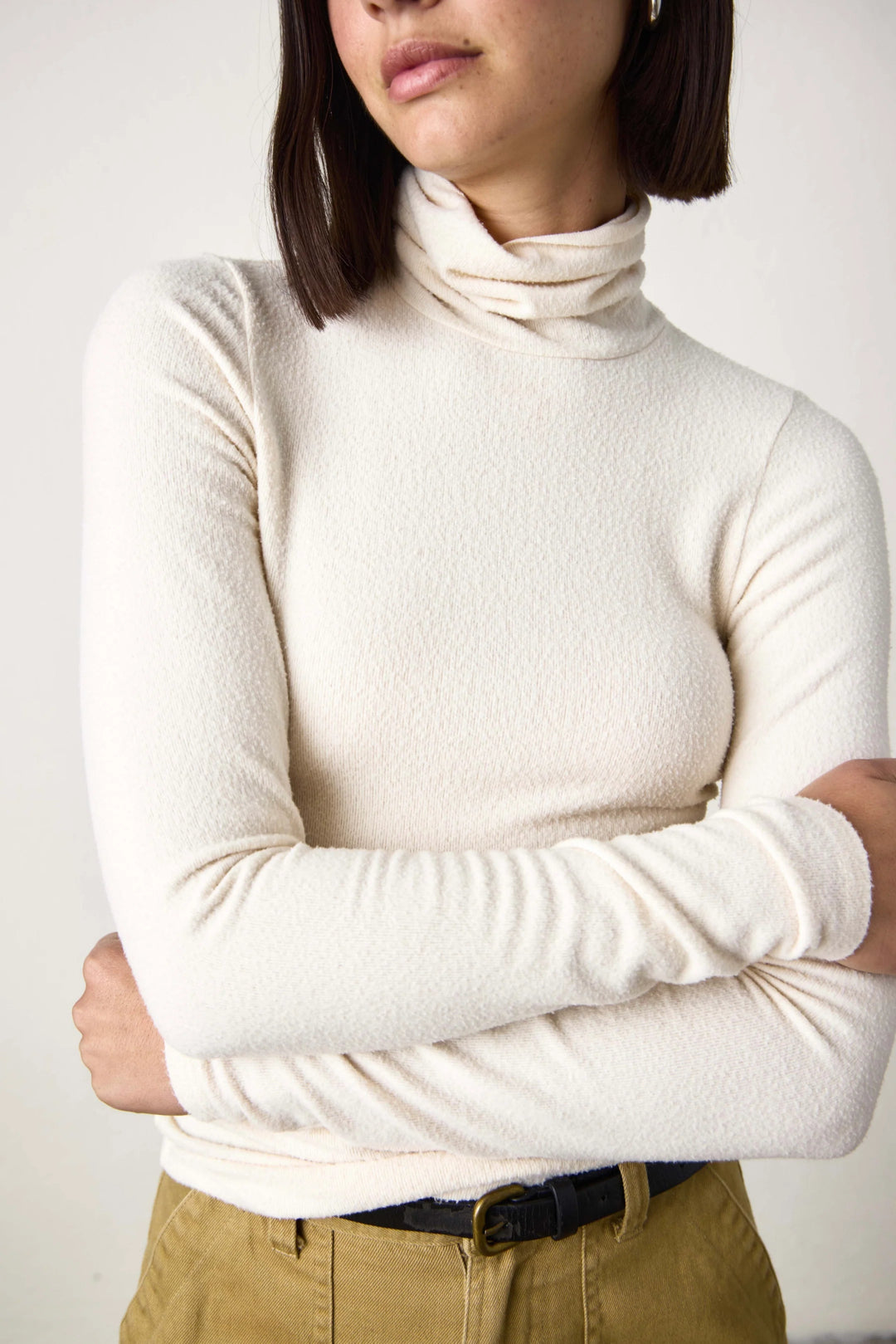 NSF - Lani Plush Fitted Turtleneck in Ivory - Kalifornia Jean Bar