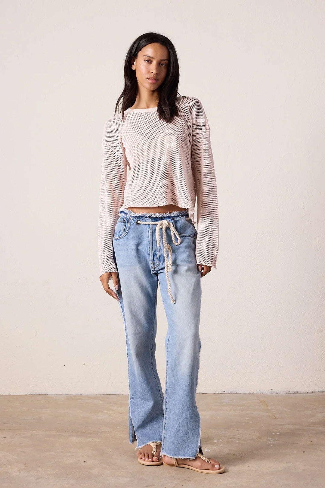 NSF - Penny Relaxed Tie Waist Jean in Baja - Kalifornia Jean Bar