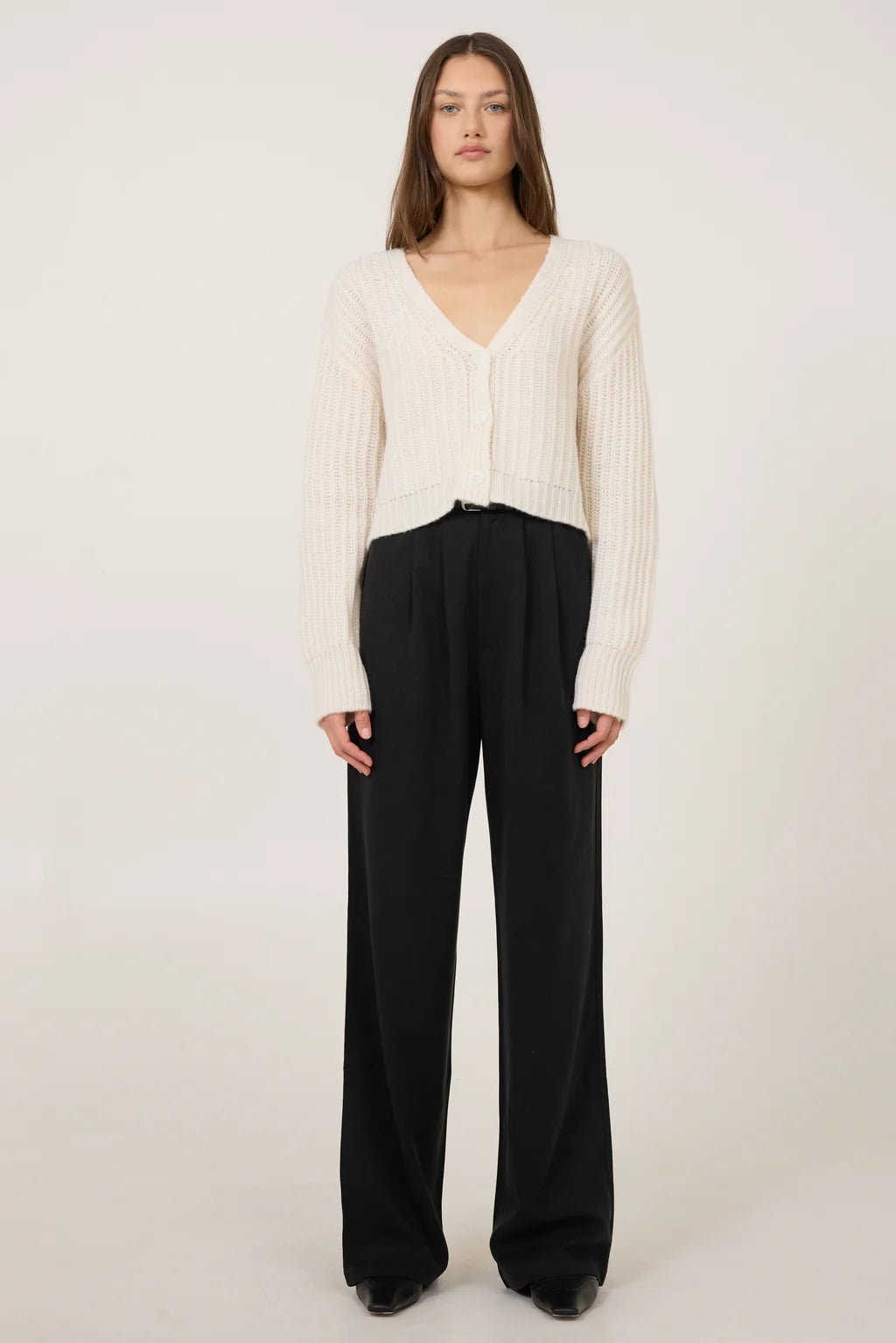 One Grey Day - Ivory Polly Cashmere Cardigan - Kalifornia Jean Bar