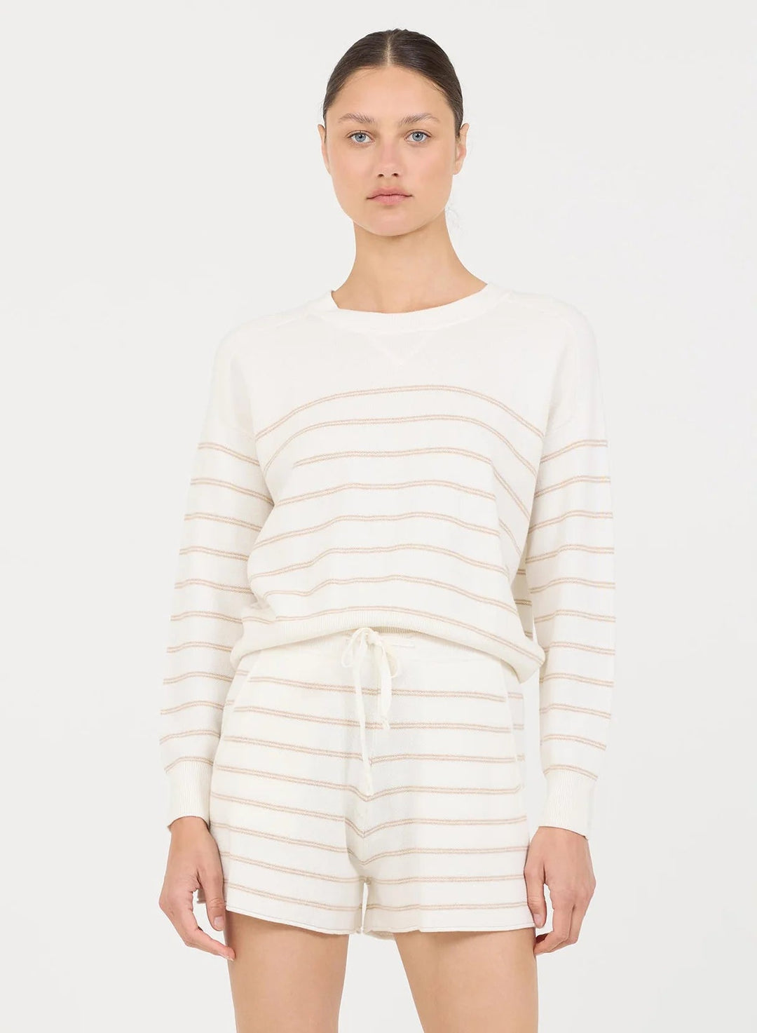 One Grey Day - Warwick Pullover Oatmeal/White Combo - Kalifornia Jean Bar