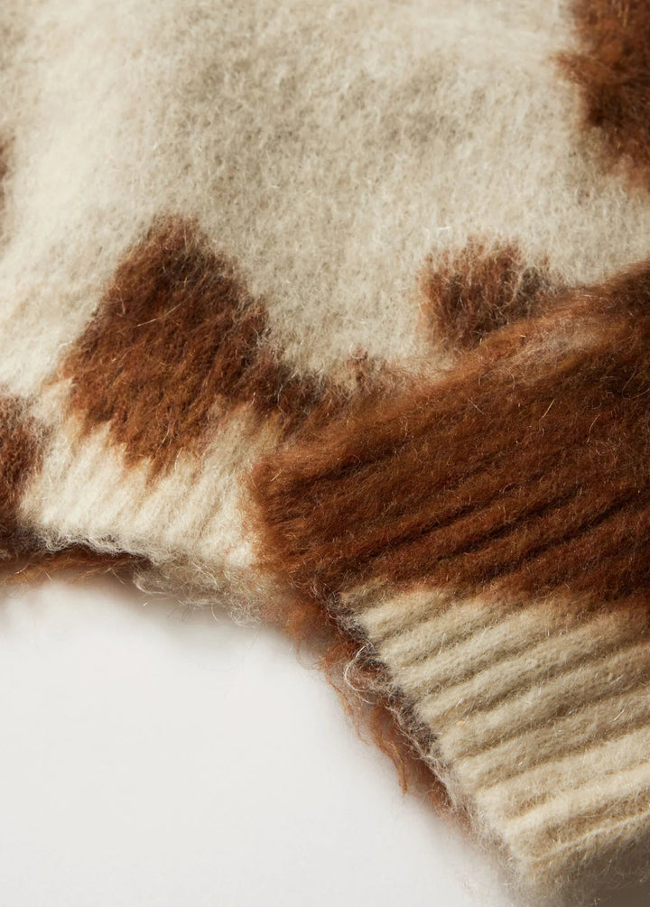 One of These Days - Horse Knit Cardigan in Brown - Kalifornia Jean Bar