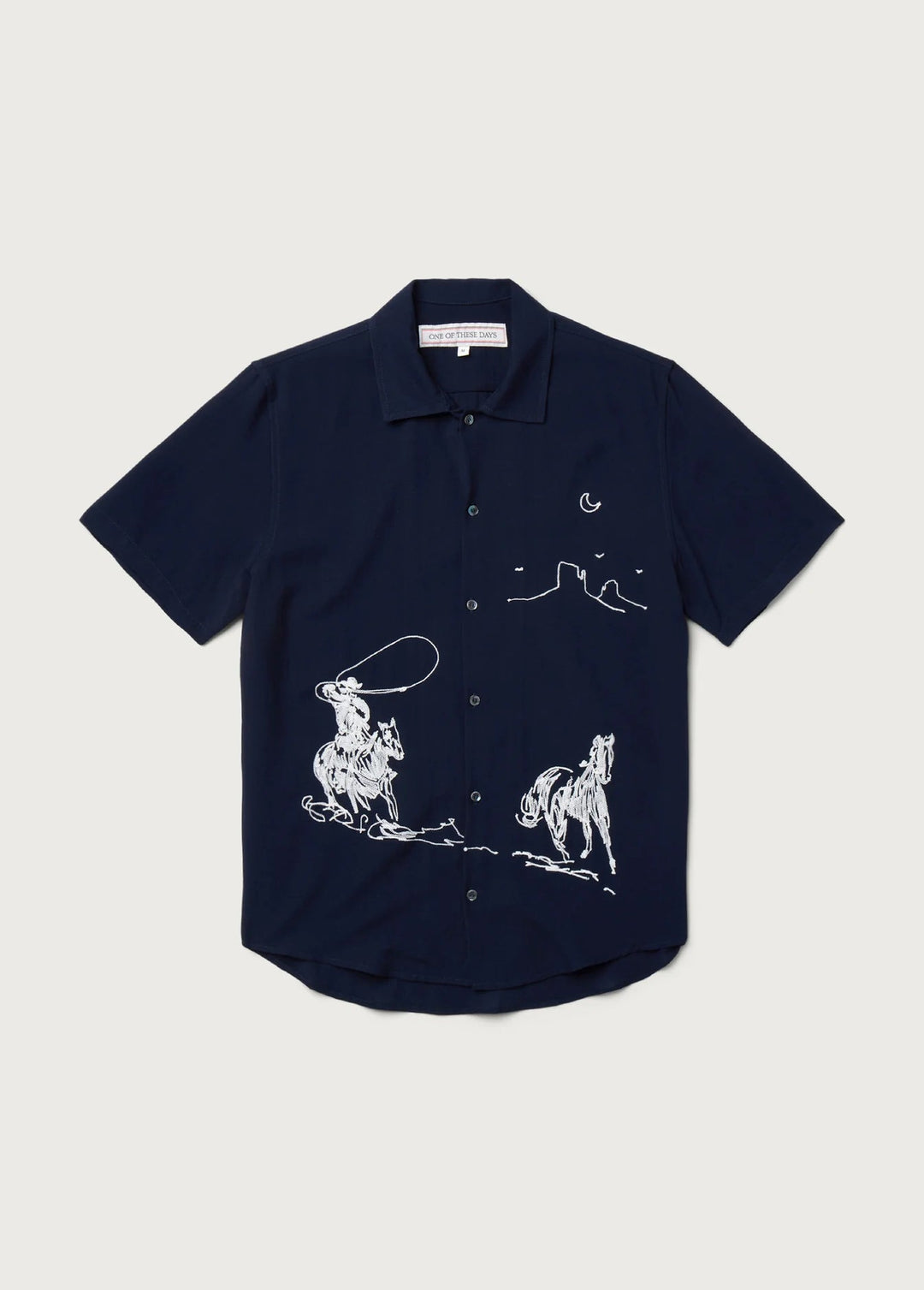 One of These Days - Into The Distance Navy Camp Shirt - Kalifornia Jean Bar
