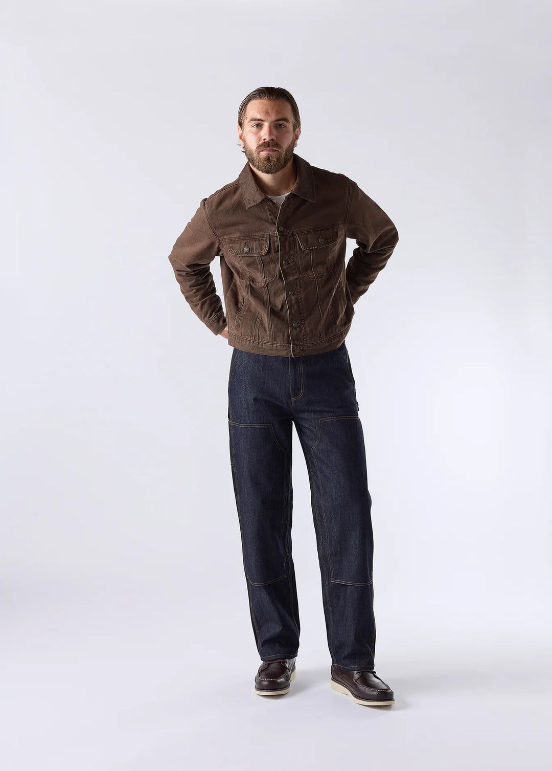 One of These Days - Lined Trucker Jacket Washed Brown Denim - Kalifornia Jean Bar