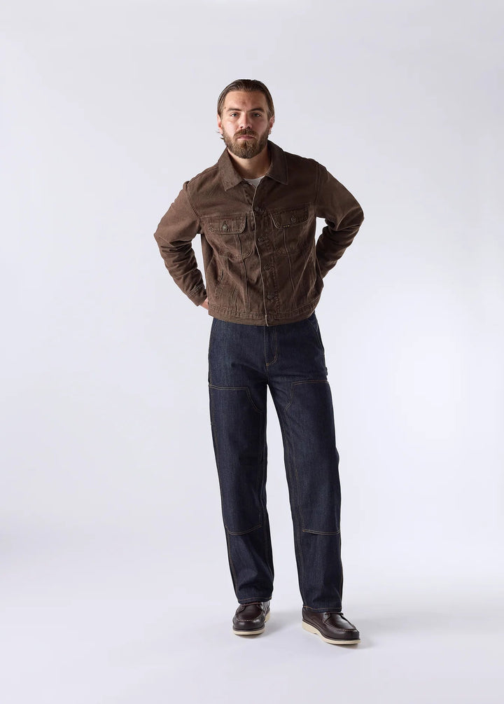 One of These Days - Lined Trucker Jacket Washed Brown Denim - Kalifornia Jean Bar