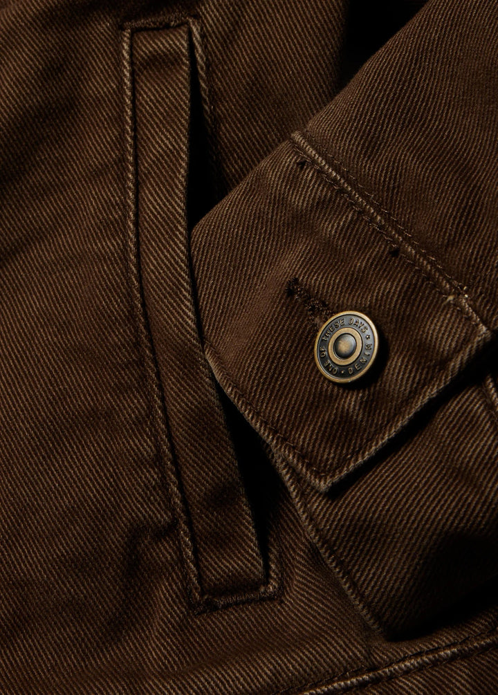 One of These Days - Lined Trucker Jacket Washed Brown Denim - Kalifornia Jean Bar