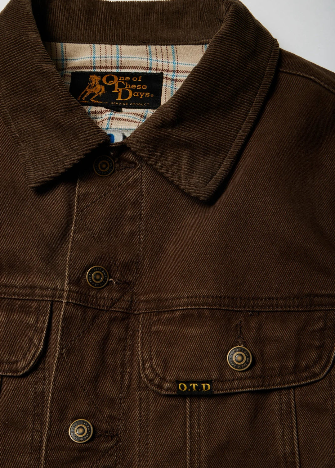 One of These Days - Lined Trucker Jacket Washed Brown Denim - Kalifornia Jean Bar