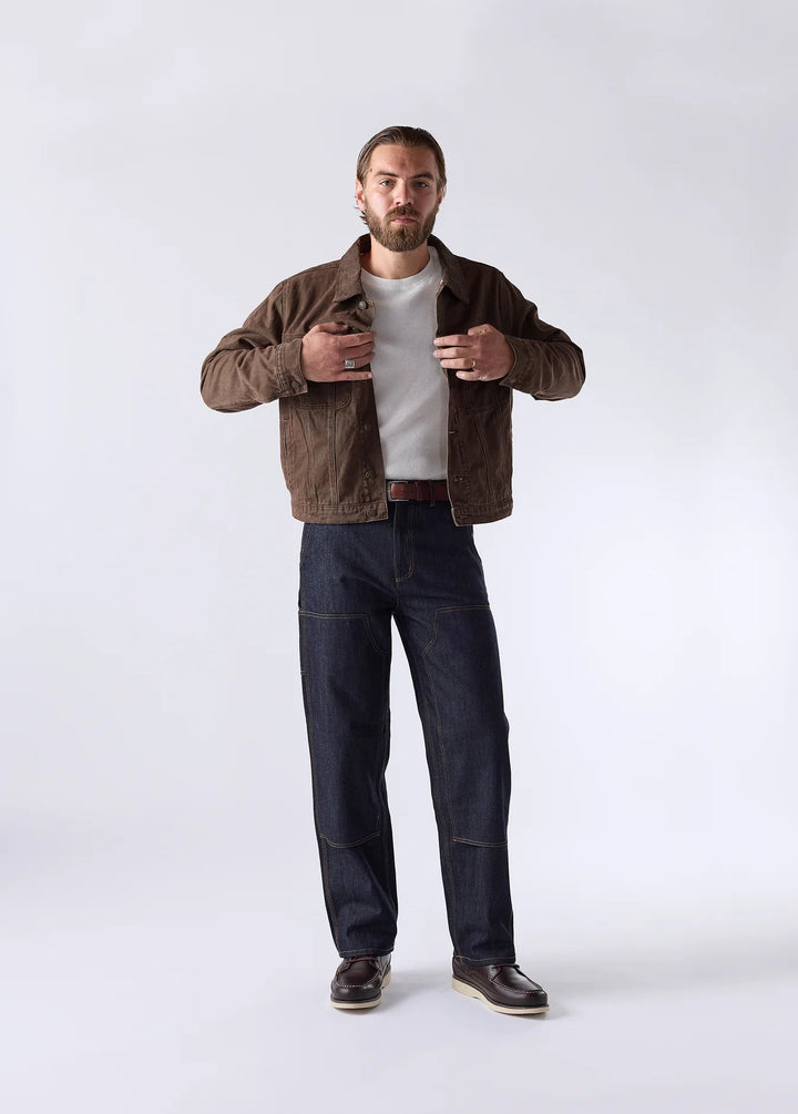 One of These Days - Lined Trucker Jacket Washed Brown Denim - Kalifornia Jean Bar
