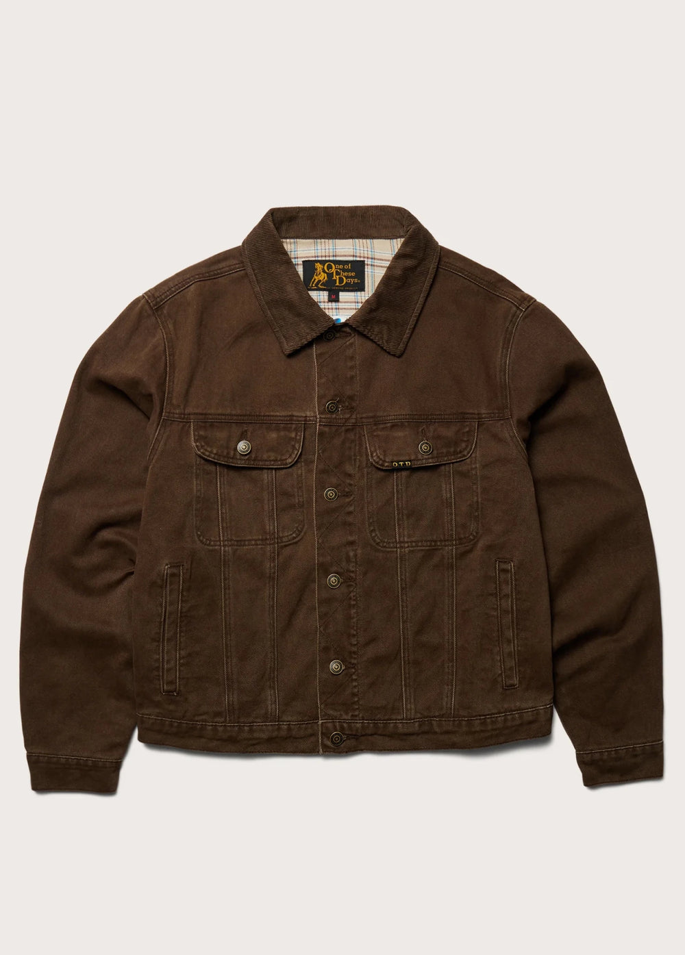 One of These Days - Lined Trucker Jacket Washed Brown Denim - Kalifornia Jean Bar