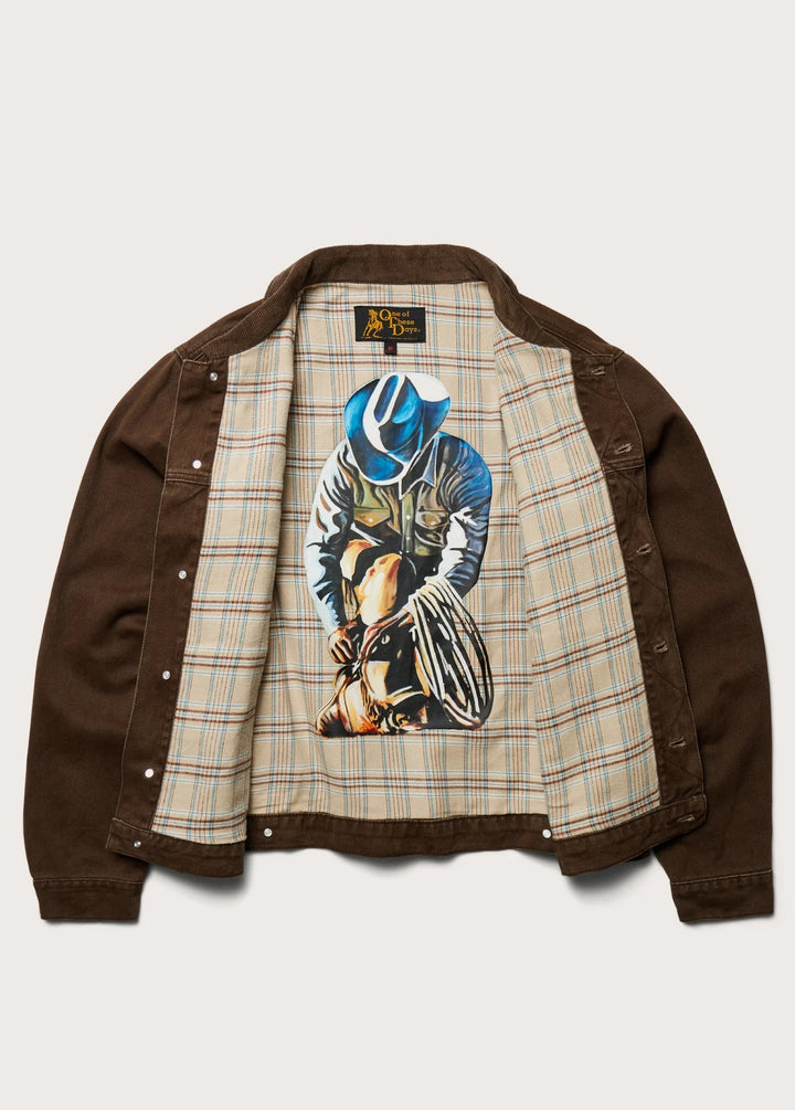 One of These Days - Lined Trucker Jacket Washed Brown Denim - Kalifornia Jean Bar