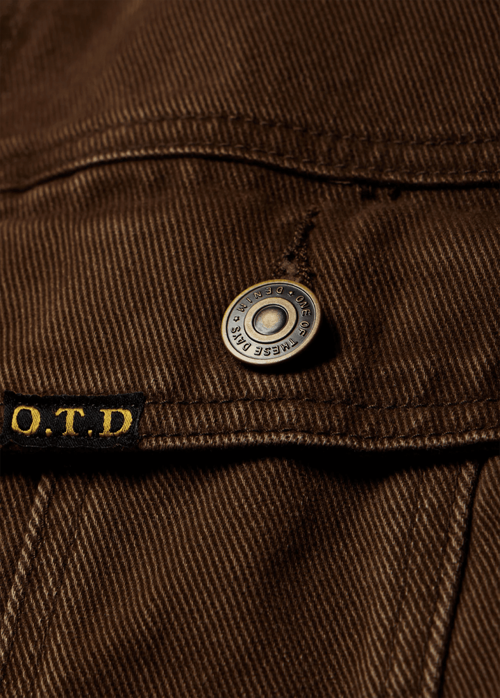 One of These Days - Lined Trucker Jacket Washed Brown Denim - Kalifornia Jean Bar