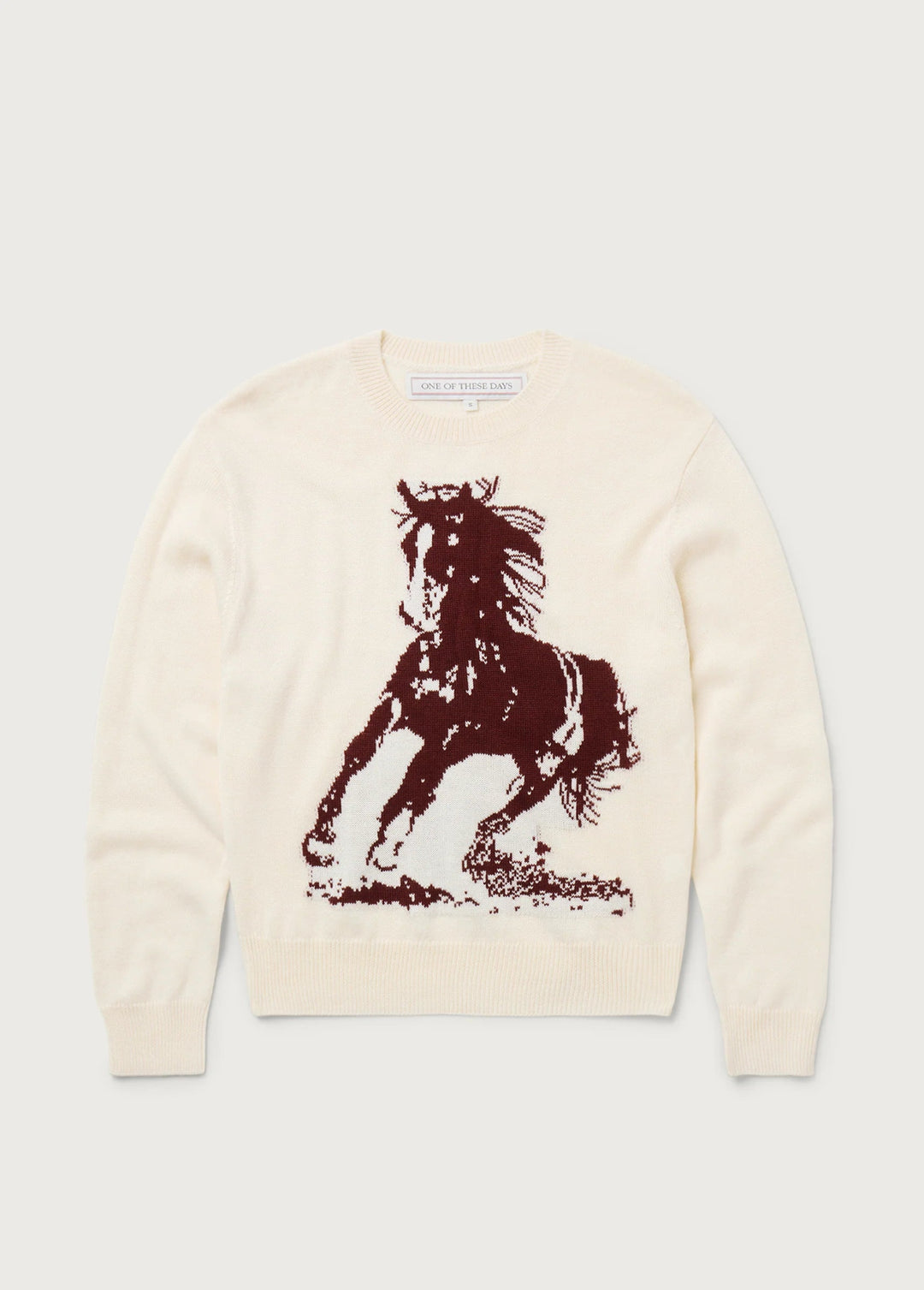 One of These Days - Oatmeal Running Horse Knit Sweater - Kalifornia Jean Bar