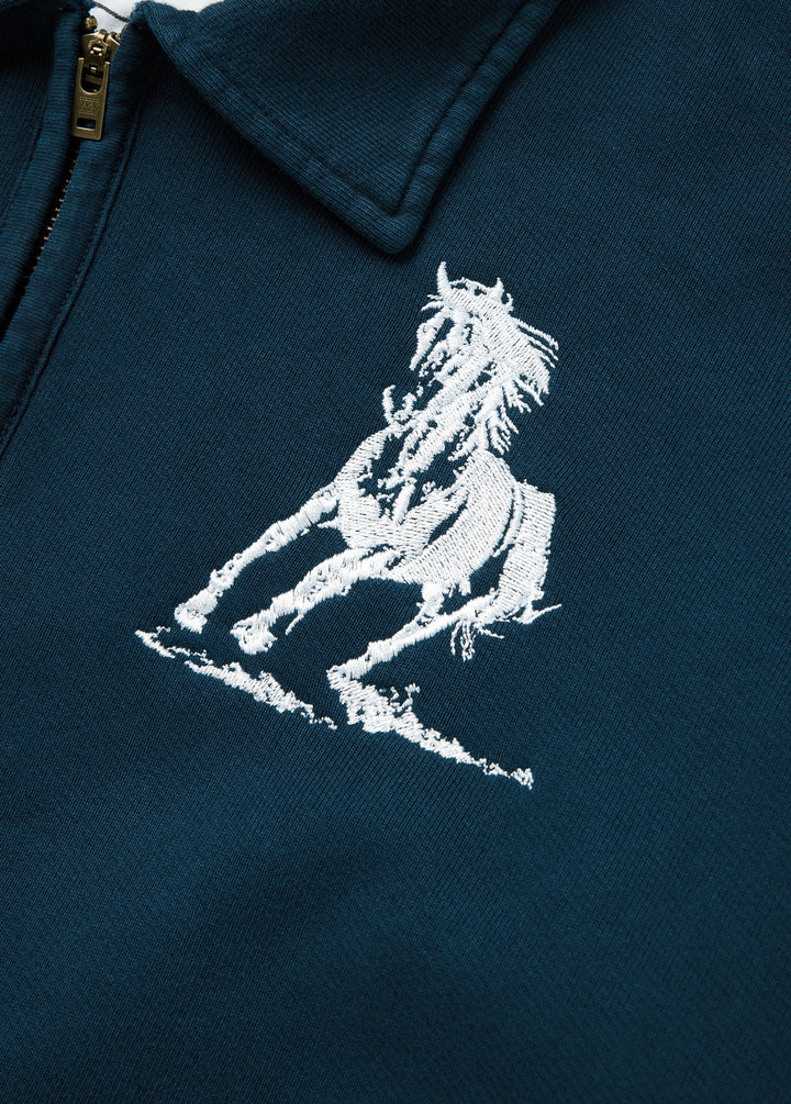 One of These Days - Running Horse Navy Quarter Zip - Kalifornia Jean Bar