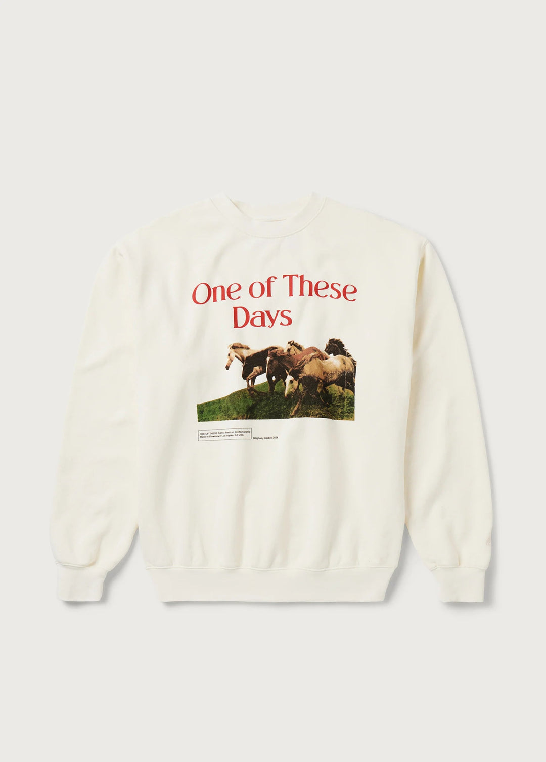 One of These Days - Wild Horses Crewneck in Bone - Kalifornia Jean Bar