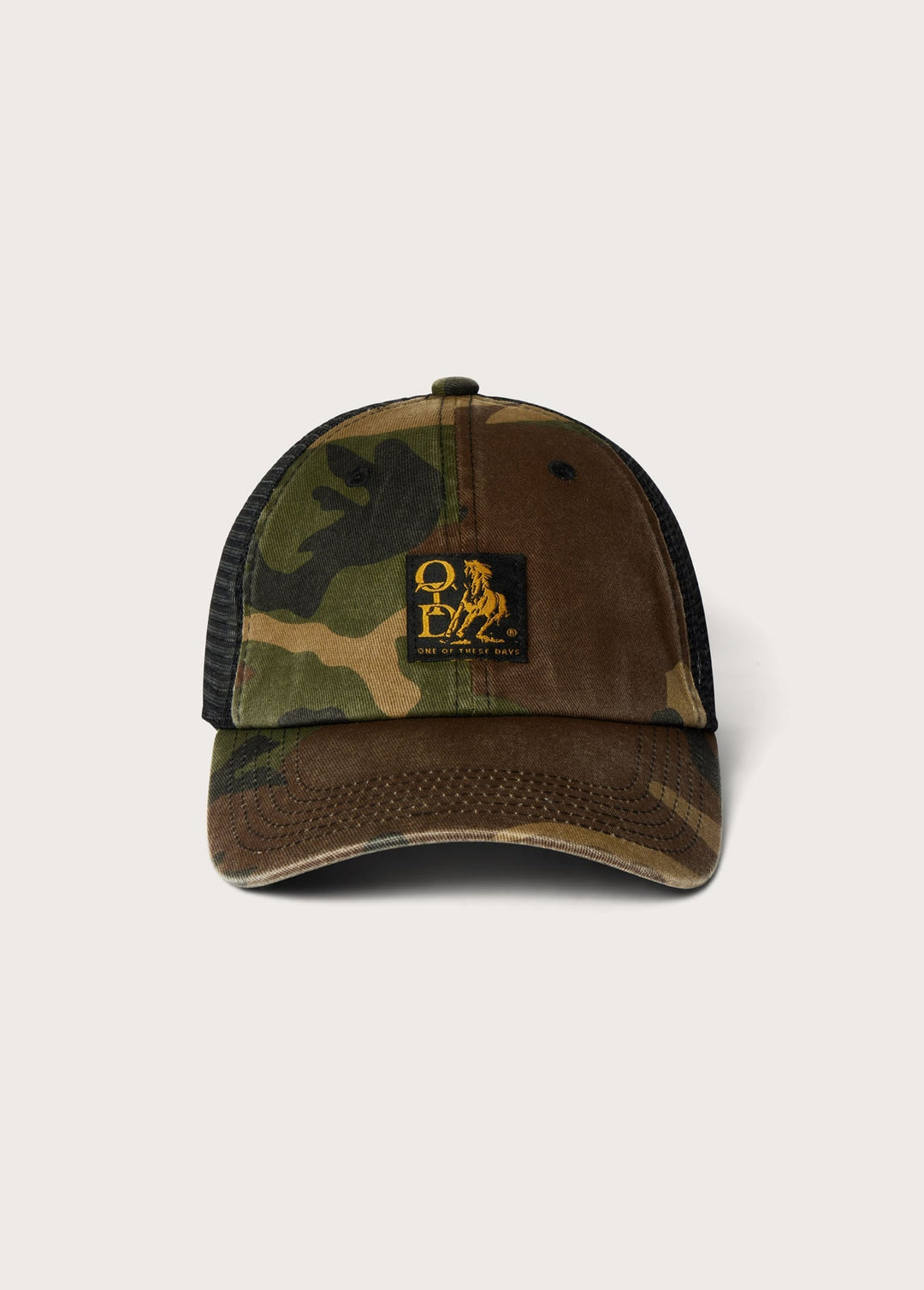 One of These Days - Woven Trucker Hat Woodland Camo - Kalifornia Jean Bar