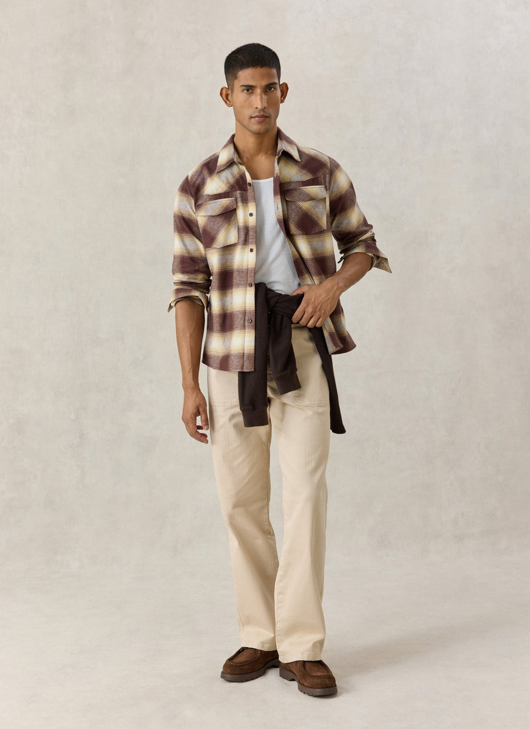 Percival - Ashe Regular Check Shirt - Brown Check - Kalifornia Jean Bar