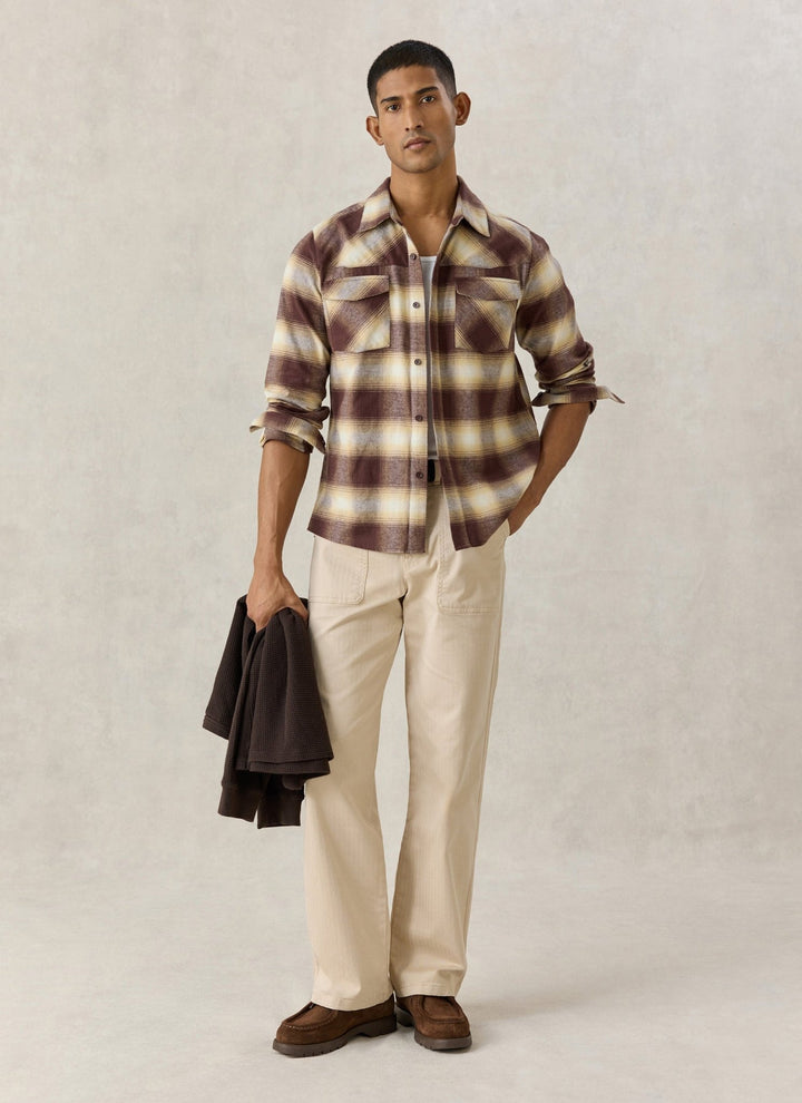 Percival - Ashe Regular Check Shirt - Brown Check - Kalifornia Jean Bar