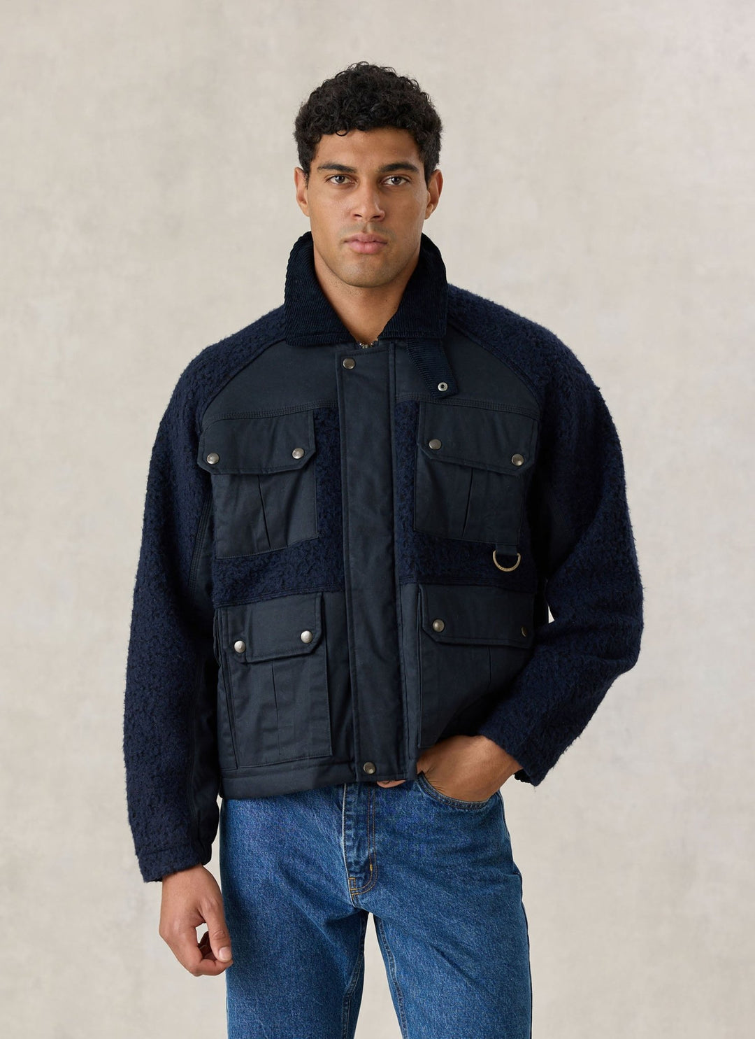 Percival - Fletcher Patchwork Jacket - Navy - Kalifornia Jean Bar