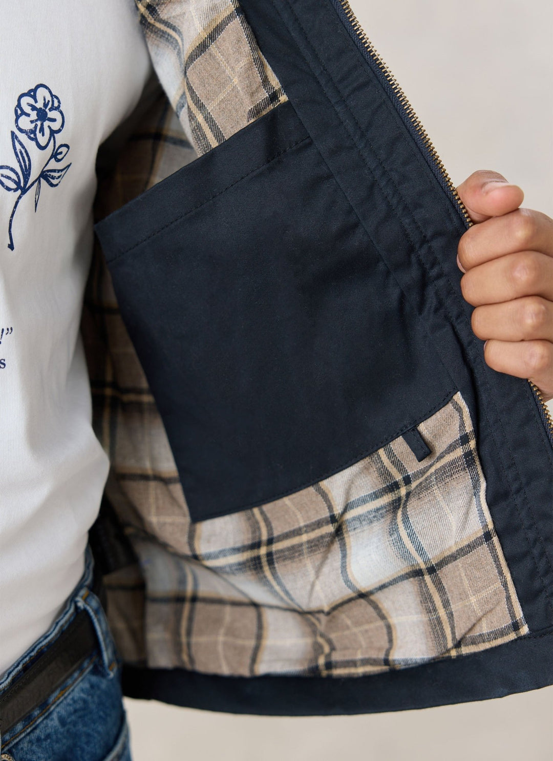 Percival - Fletcher Patchwork Jacket - Navy - Kalifornia Jean Bar