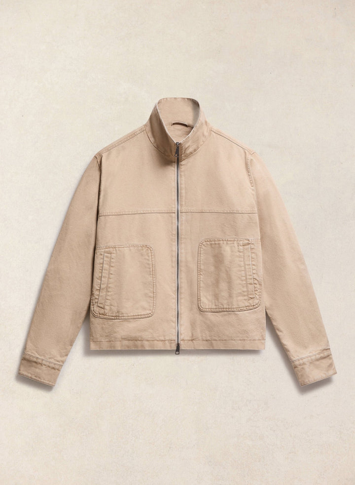 Percival - Jackson Canvas Boxy Harrington Jacket - Cream - Kalifornia Jean Bar