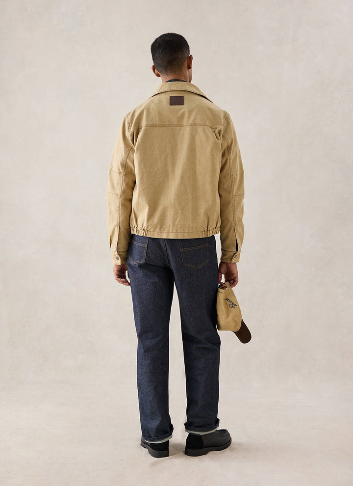 Percival - Jackson Canvas Boxy Harrington Jacket - Cream - Kalifornia Jean Bar