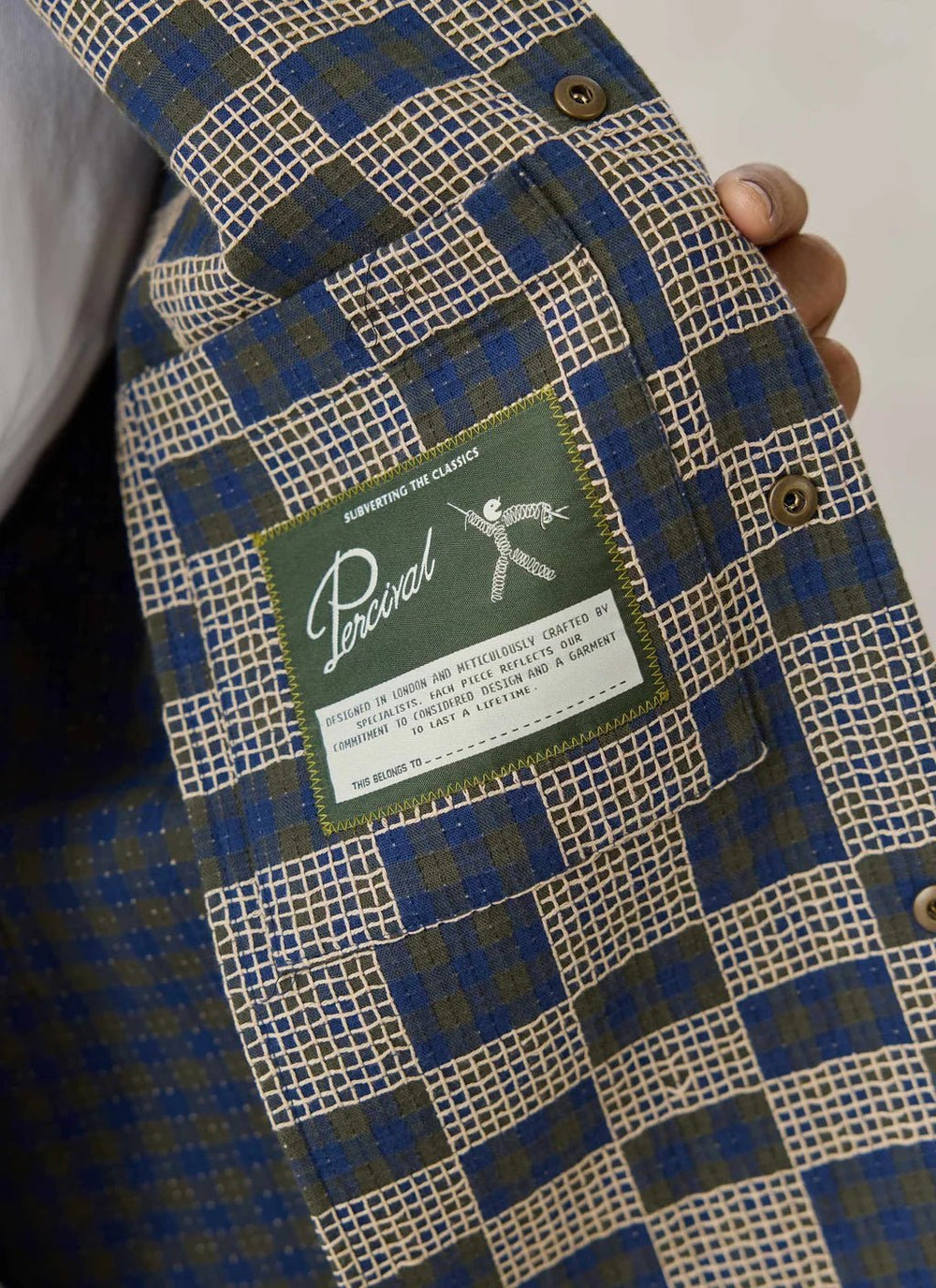 Percival - Wallis Overshirt - Navy Grid Check - Kalifornia Jean Bar