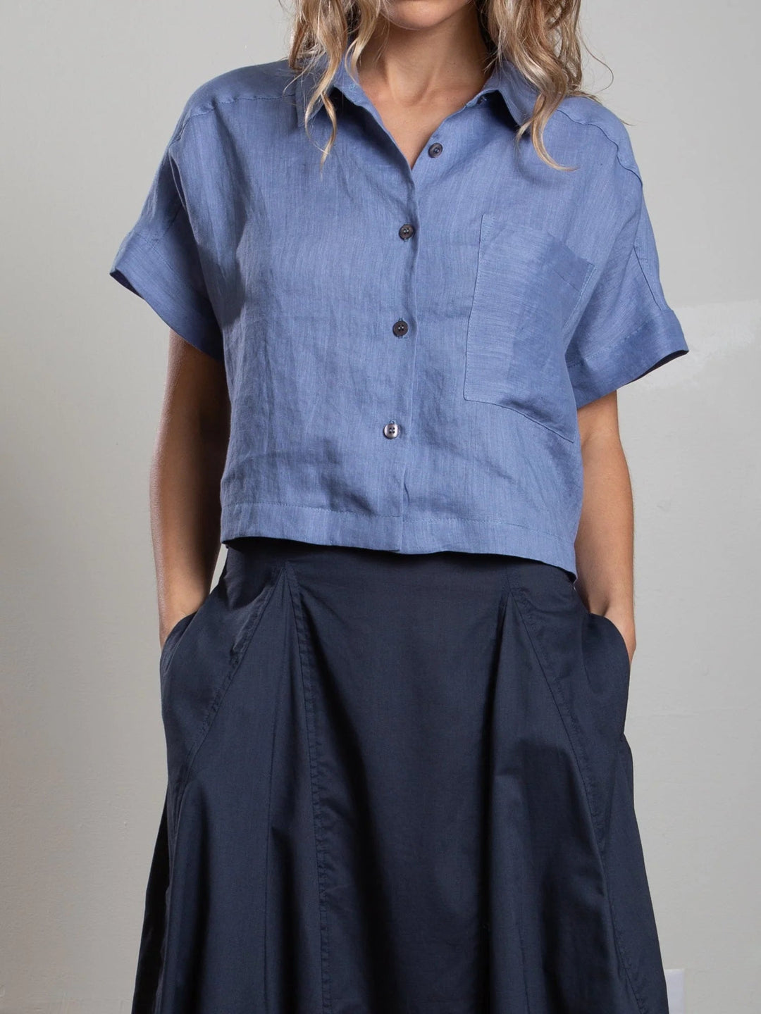 Pharaoh - Zoey Shirt French Linen Bay - Kalifornia Jean Bar
