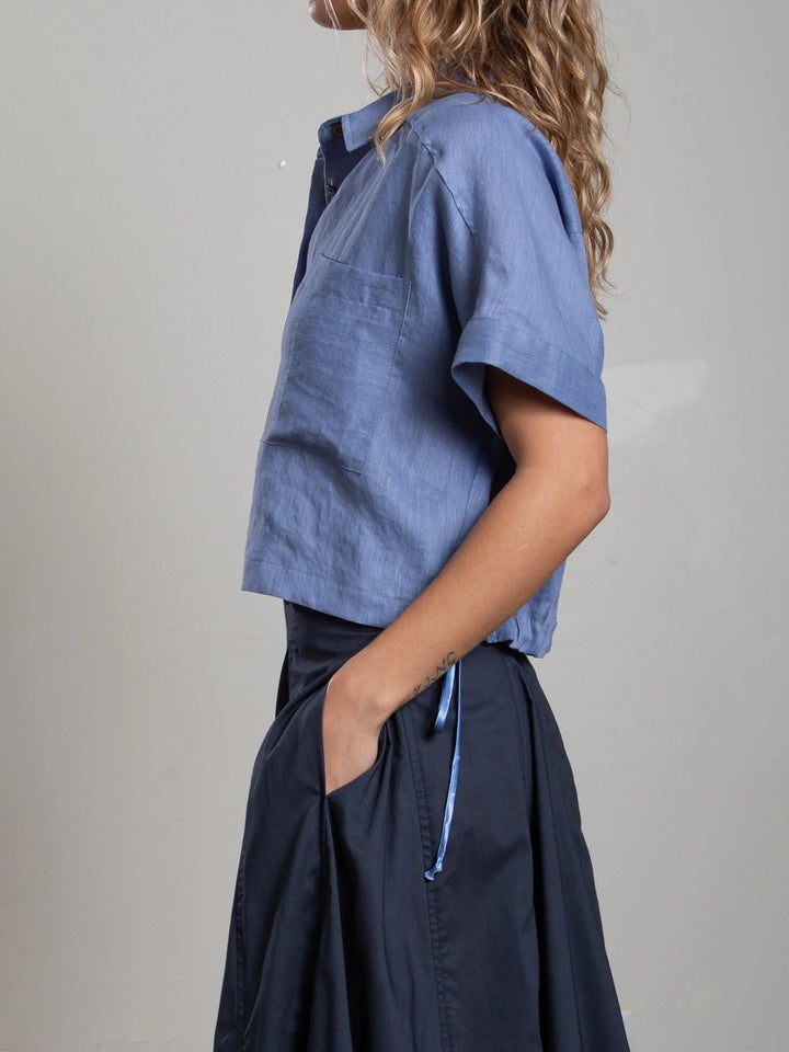 Pharaoh - Zoey Shirt French Linen Bay - Kalifornia Jean Bar