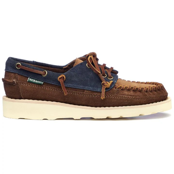 Sebago - Navy Cognac Cayuga Woman's Moccasin - Kalifornia Jean Bar