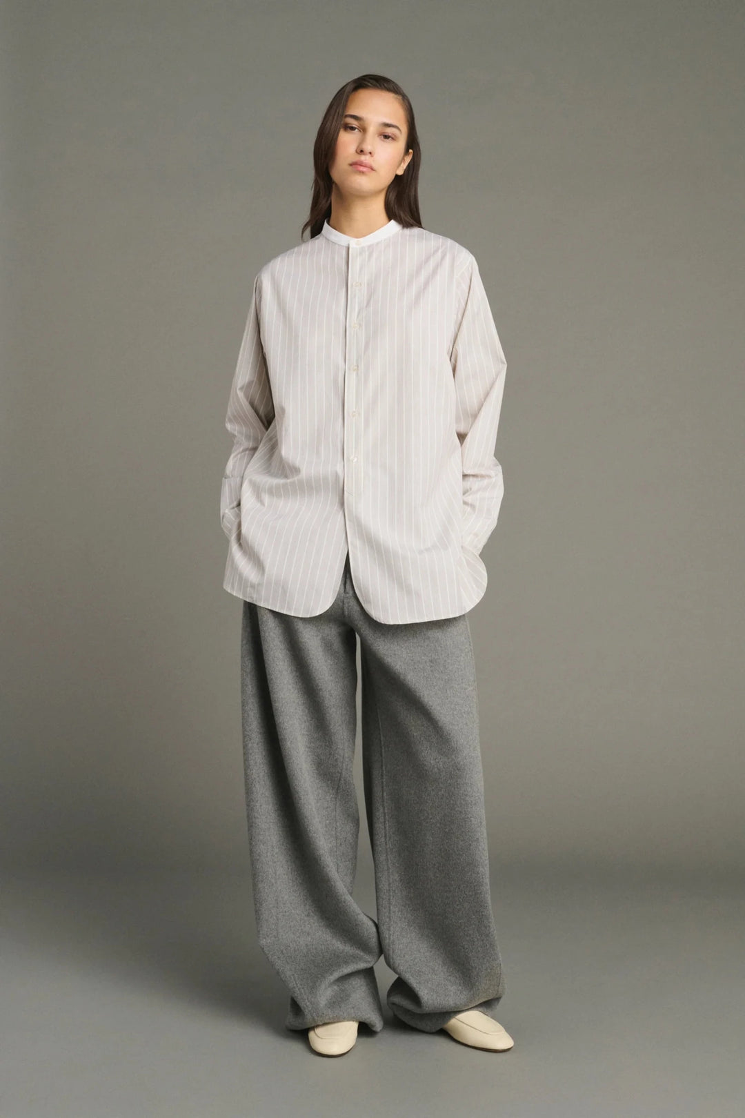 Soeur - Horatio Wide Leg Trouser Light Grey Wool - Kalifornia Jean Bar