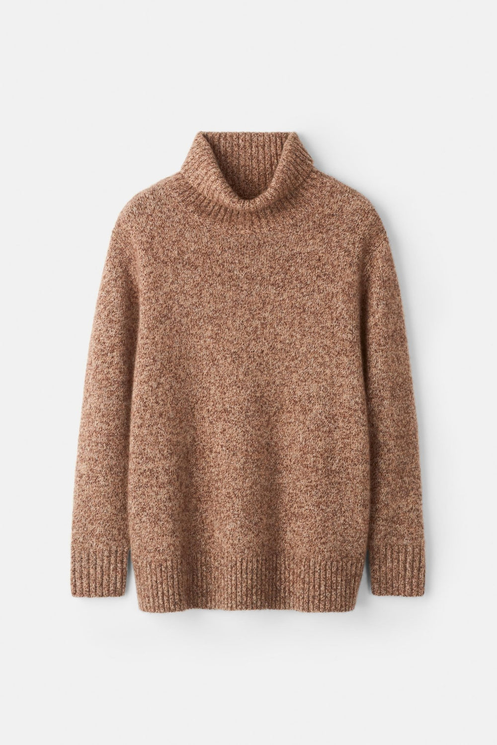 Soft Goat - Marled Relaxed Fit Turtleneck Brown Melange - Kalifornia Jean Bar