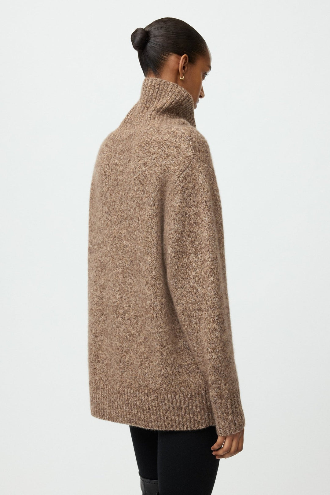 Soft Goat - Marled Relaxed Fit Turtleneck Brown Melange - Kalifornia Jean Bar