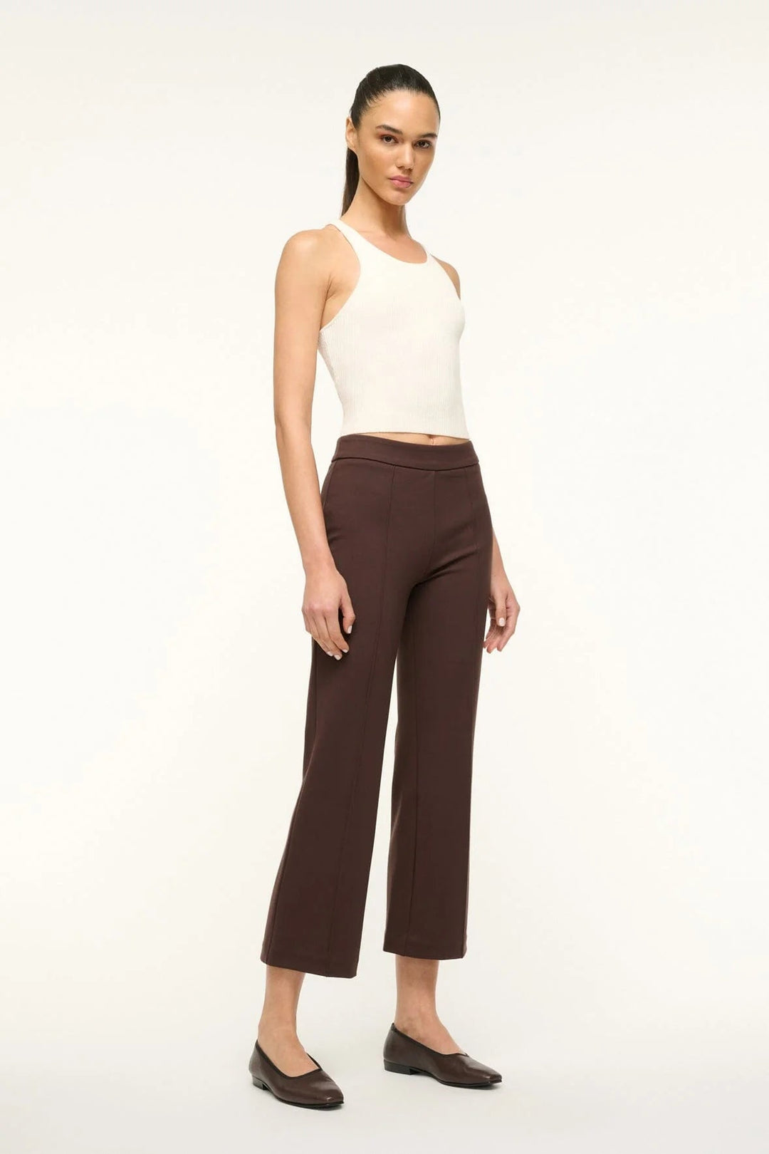 Staud - Knack Pant in Dark Chocolate - Kalifornia Jean Bar