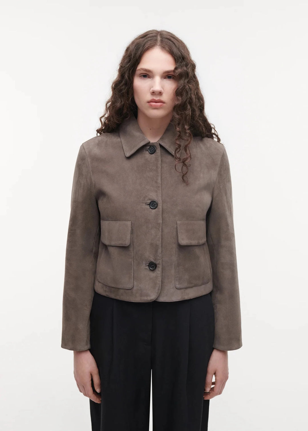 Studio AR - Marley Suede Jacket Brown Grey - Kalifornia Jean Bar