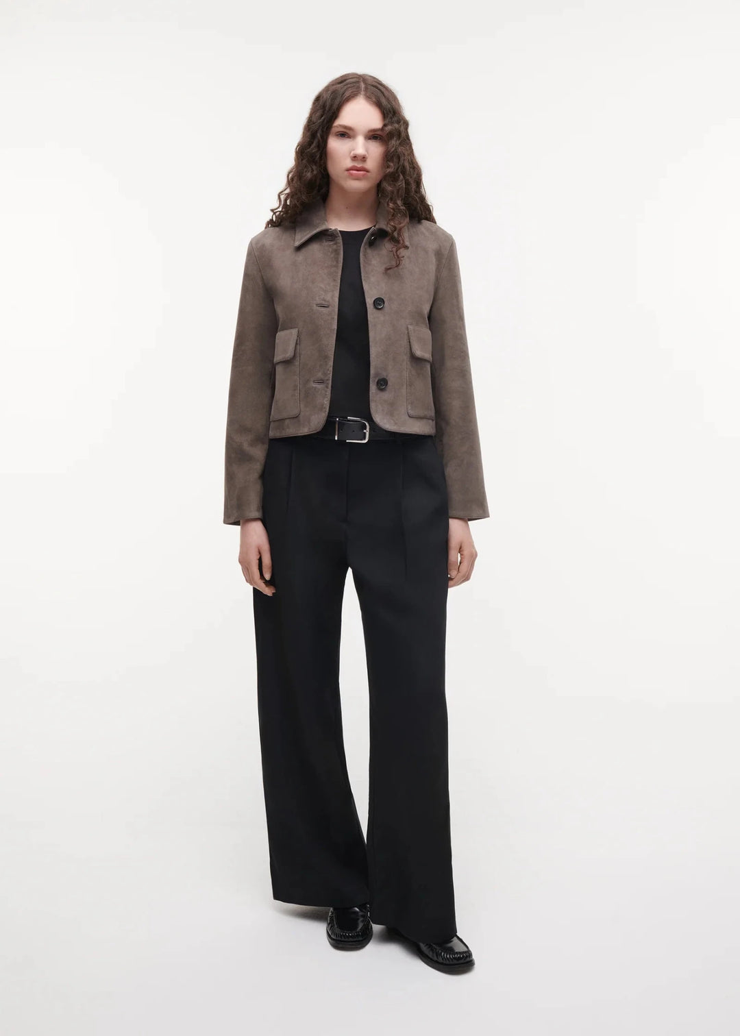 Studio AR - Marley Suede Jacket Brown Grey - Kalifornia Jean Bar