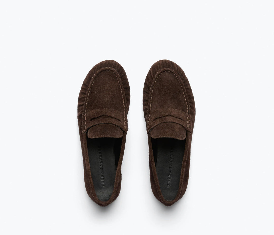 Freda Salvador - Sydnie Limited Edition Espresso Suede Penny Loafer